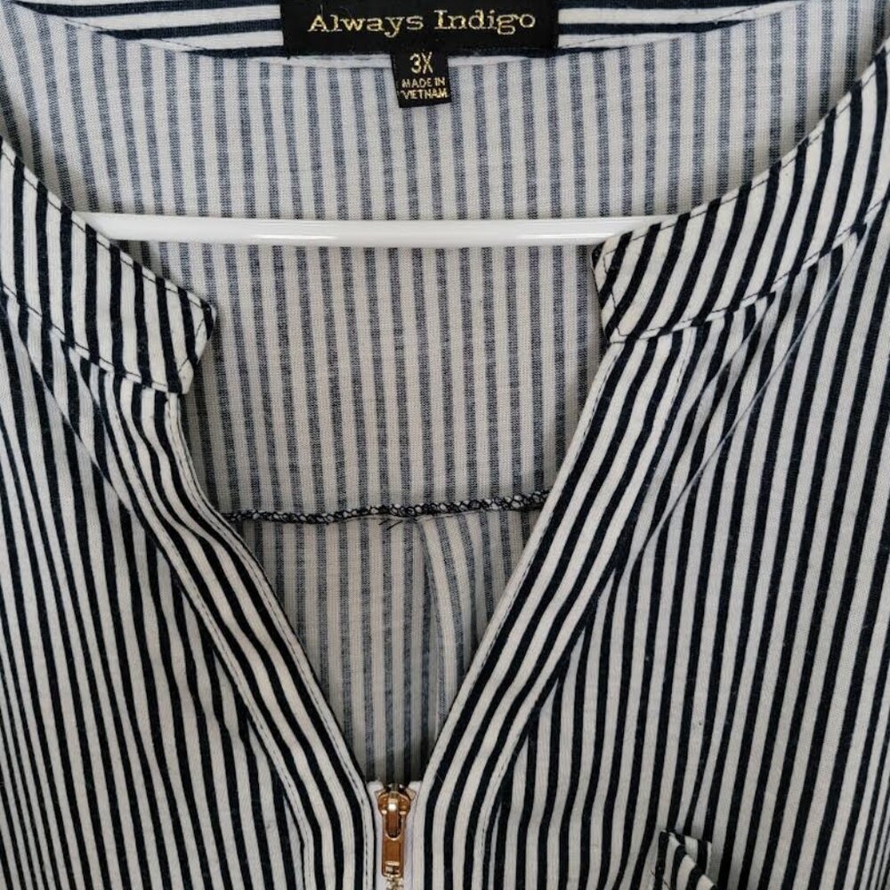 Always Indigo Zip V-neck | Size 3X - Picture 4 of 4